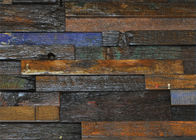 혼합 색깔 목제 모자이크 벽면, 오래된 배 청각적인 목제 벽면